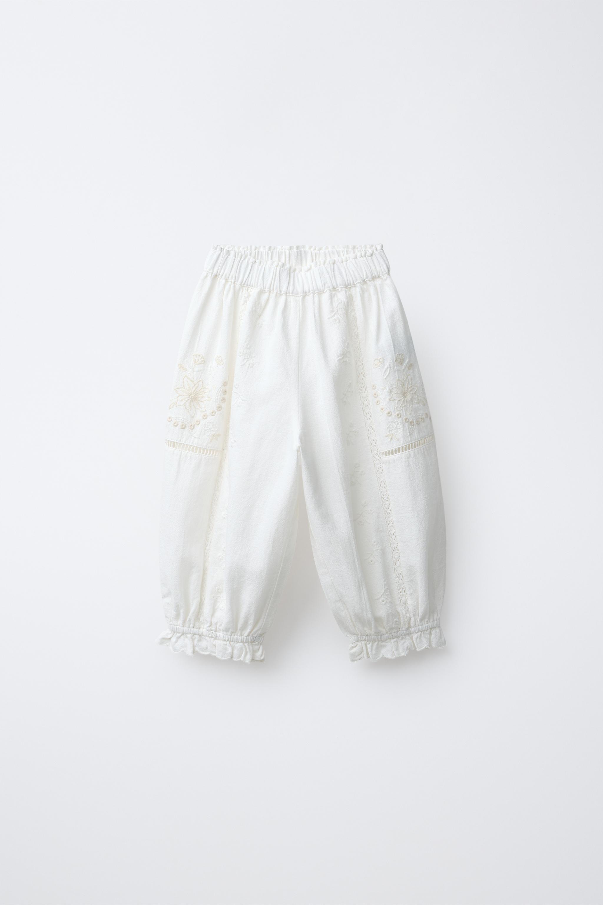 PANTALON JOGGER BRODÉ AVEC COTON ET LIN